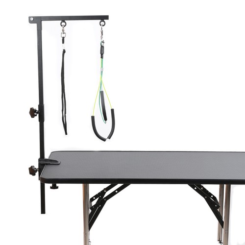 Pet grooming arm with clamp - with,